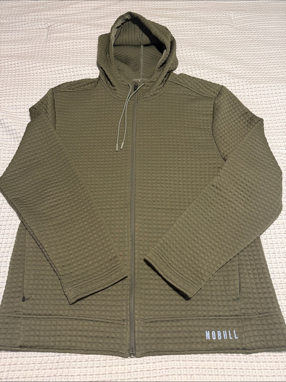 NOBULL Men’s Army XL Quilted Zip Up Hoodie